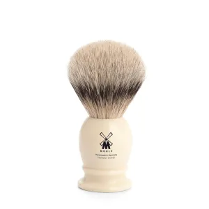 MÜHLE CLASSIC Shaving Brush, Silvertip Badger, Faux Ivory, Small