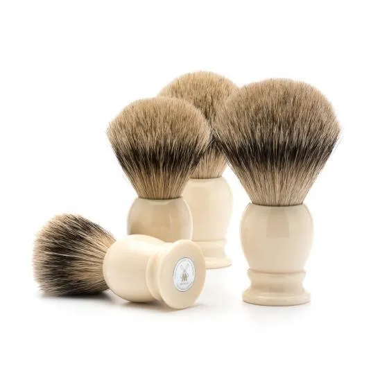 MÜHLE CLASSIC Shaving Brush, Silvertip Badger, Faux Ivory, Small