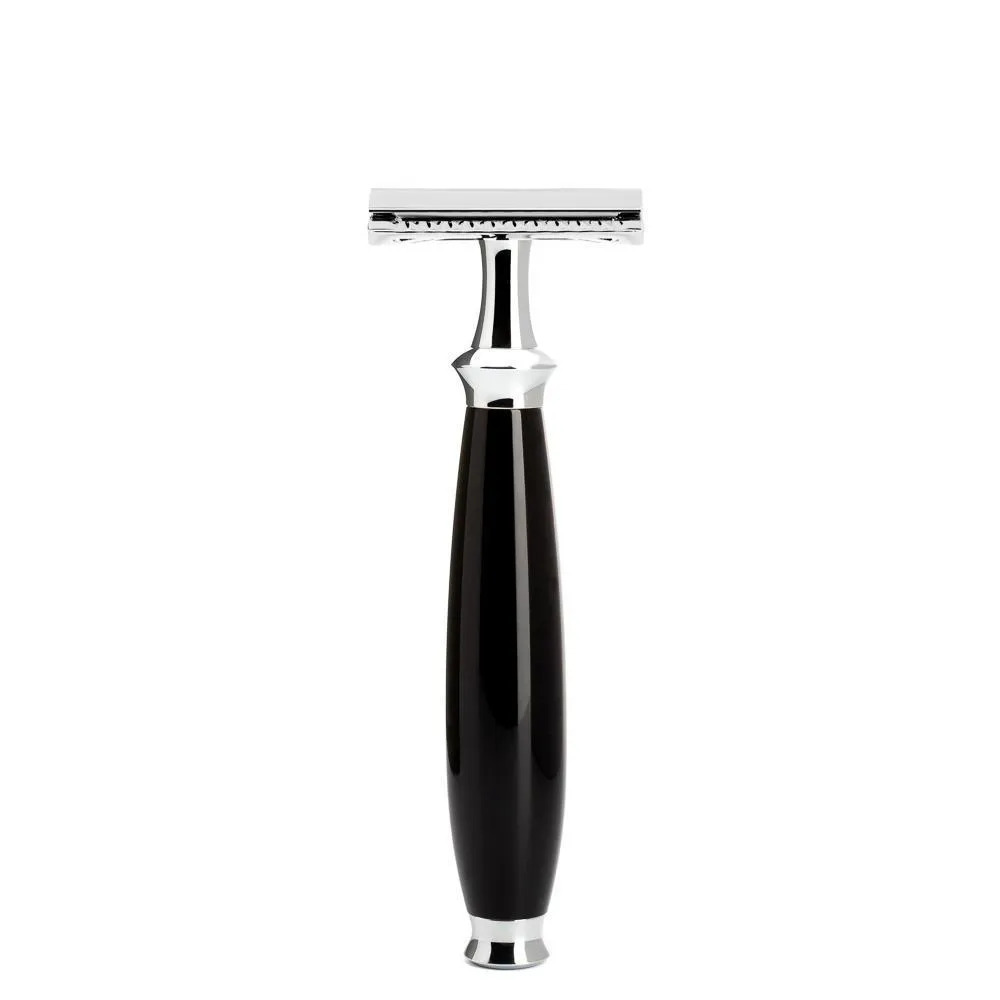 MÜHLE PURIST 3 Pc Shaving Set, Silvertip Badger / Safety Razor, Black
