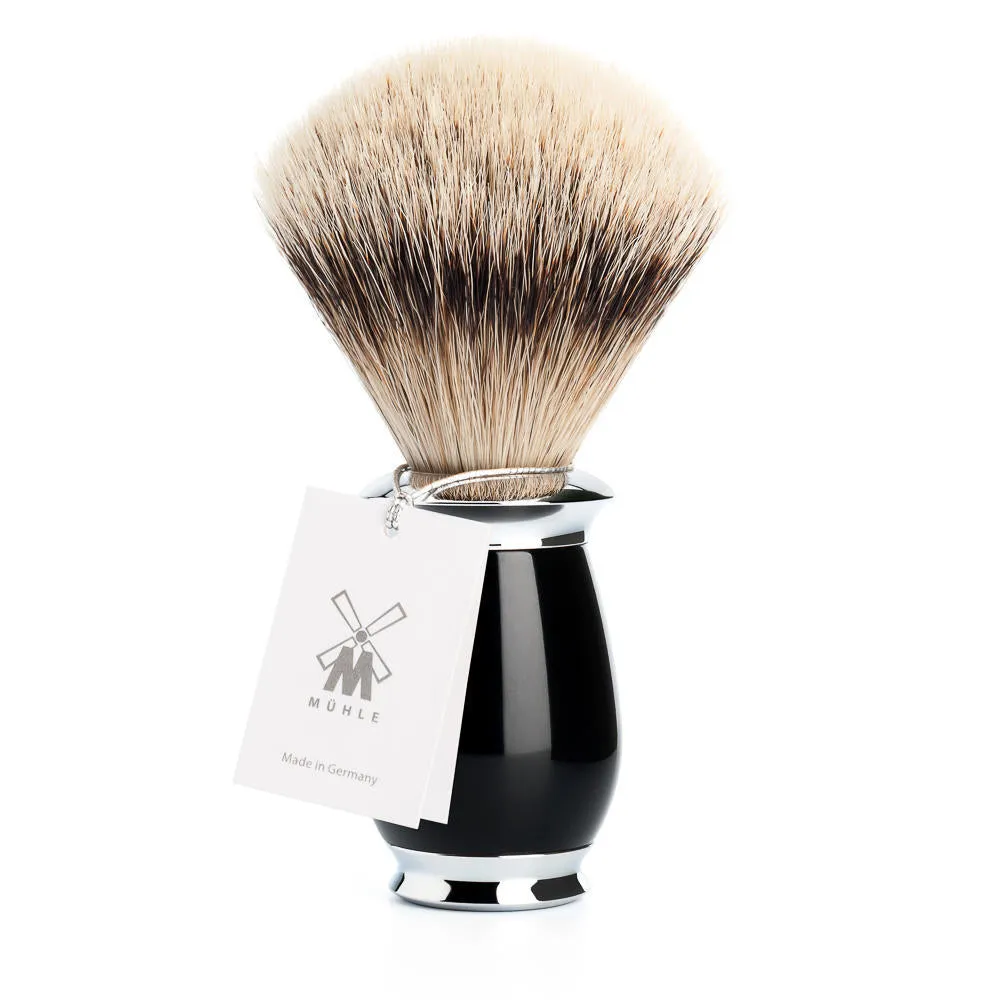 MÜHLE PURIST Shaving Brush, Silvertip Badger, Black