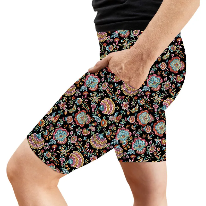 Midnight Flora Deluxe Pocket Shorts