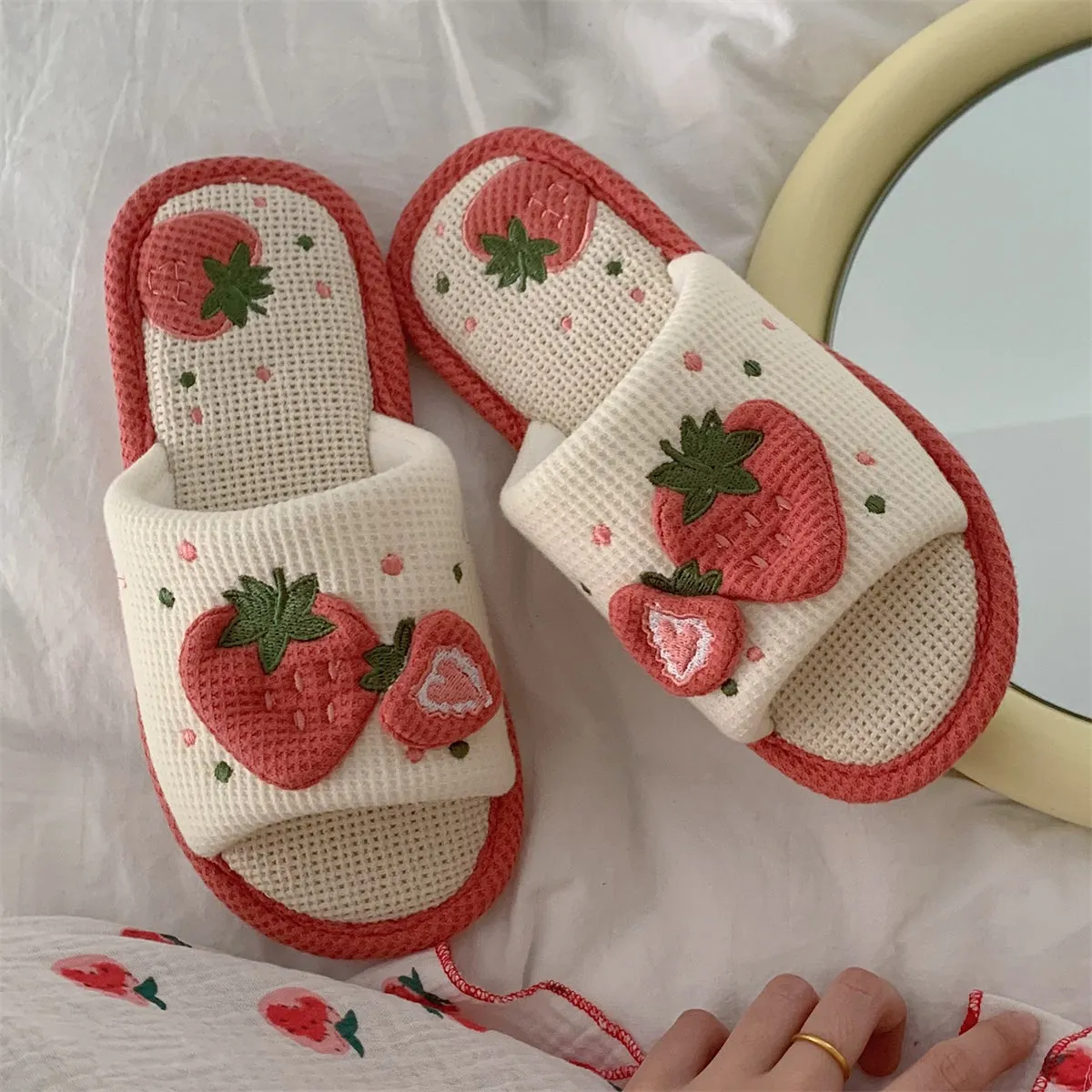Milky Strawberry Slippers