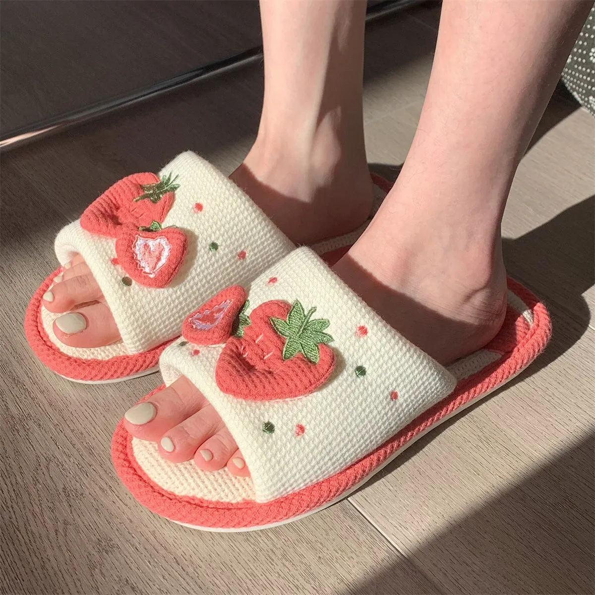 Milky Strawberry Slippers