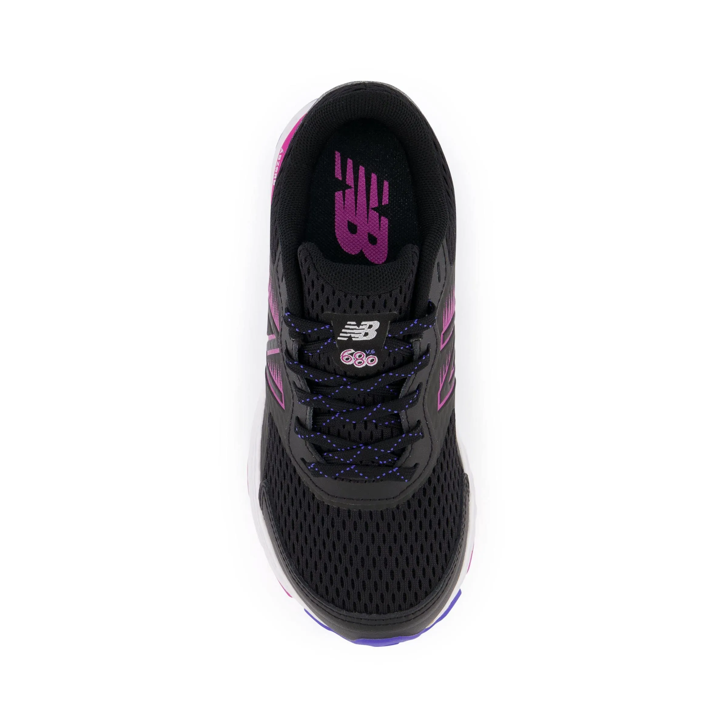 New Balance Kid's 680 V6 Lace-up Running Shoe, Black/Magenta Pop/Aura, 10.5 Little Kid