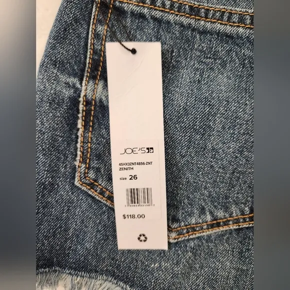 NEW Joe's Jeans High Rise Zenith Cut off Frayed Hem Denim Shorts Size 26
