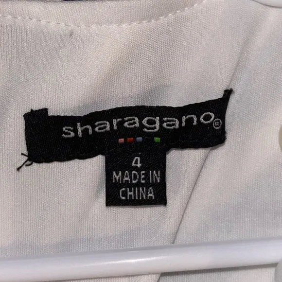 NWT Sharagano Size 4 Navy and White Striped Dress