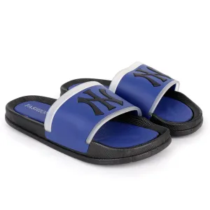 NY Fashion Big Logo Men's Brave Slide-Navy Blue