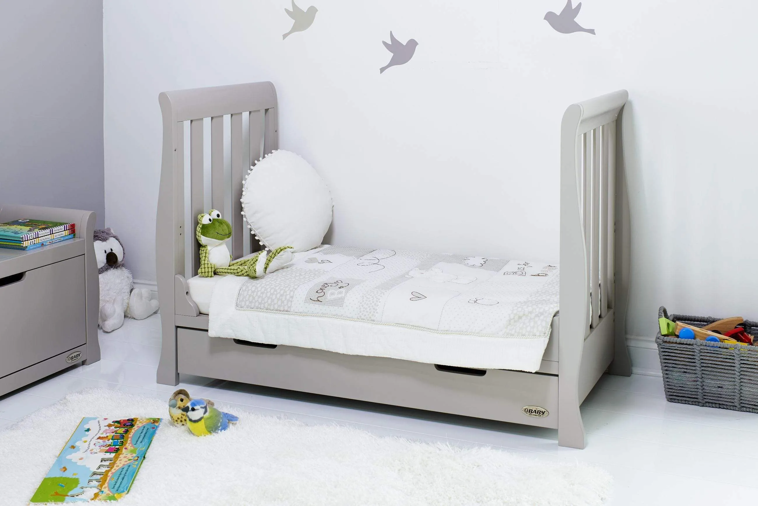 Obaby Stamford Mini Cot Bed - Warm Grey