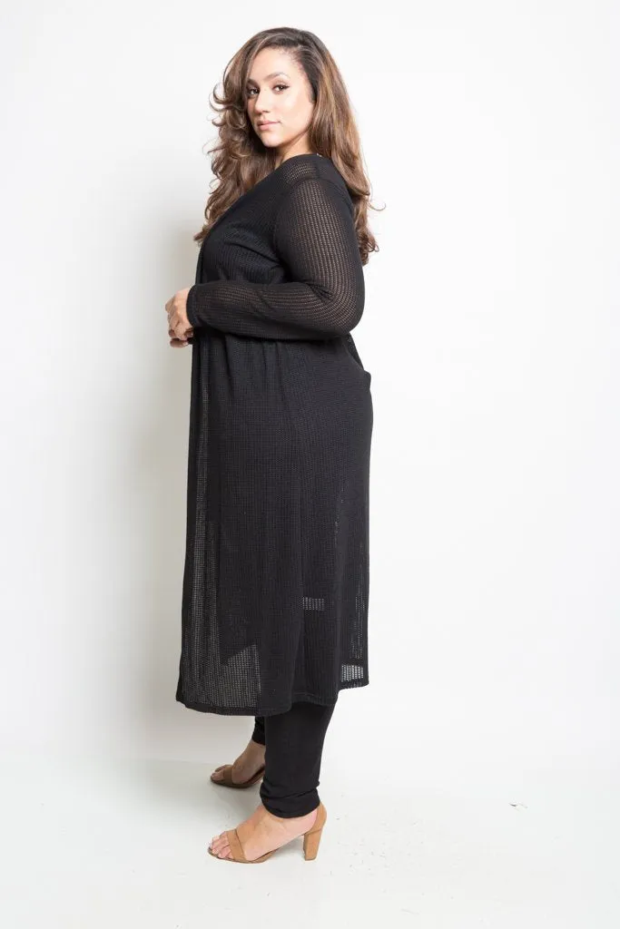 Plus Size Cozy Long Knit Cardigan