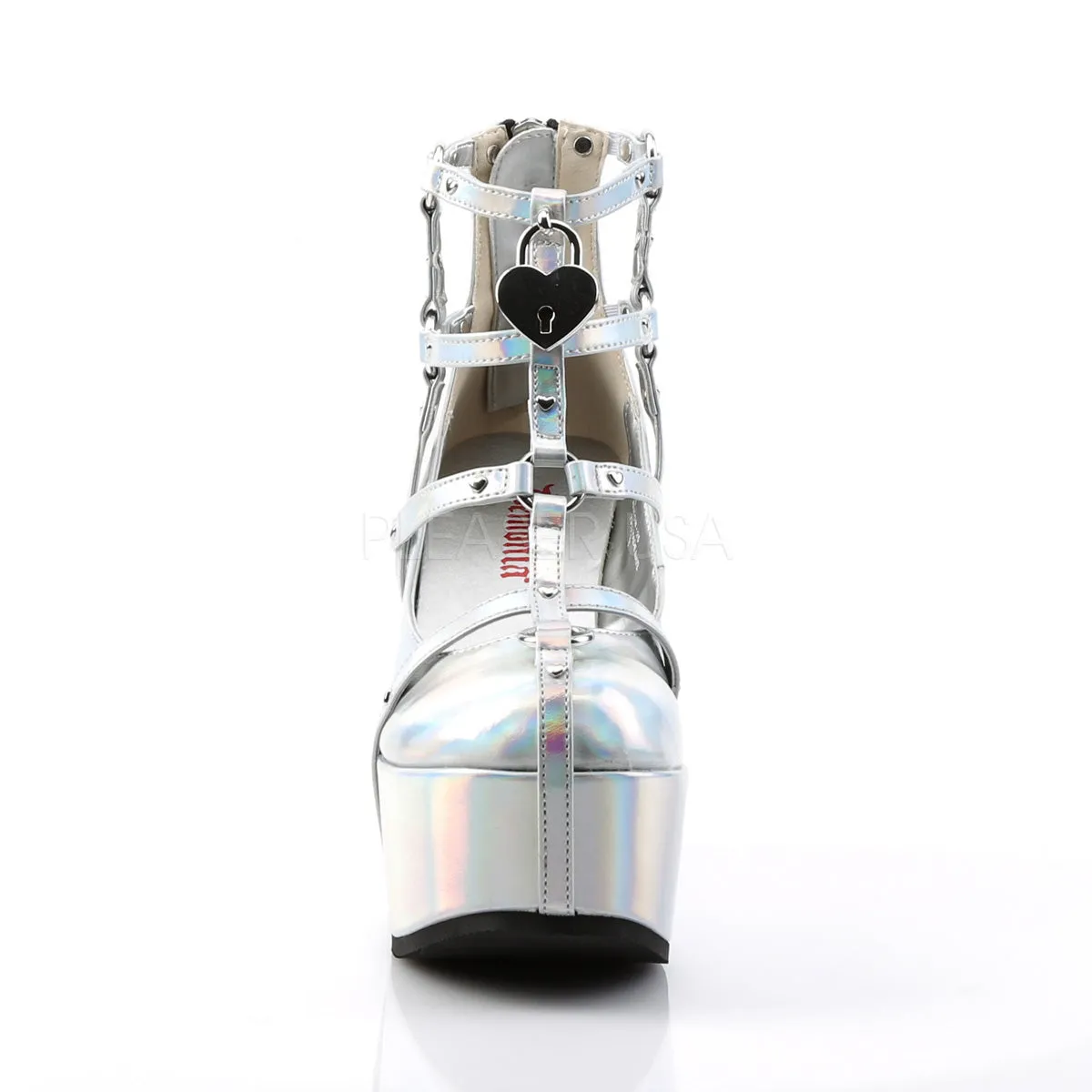 POISON-25-2  Silver Hologram Vegan Leather