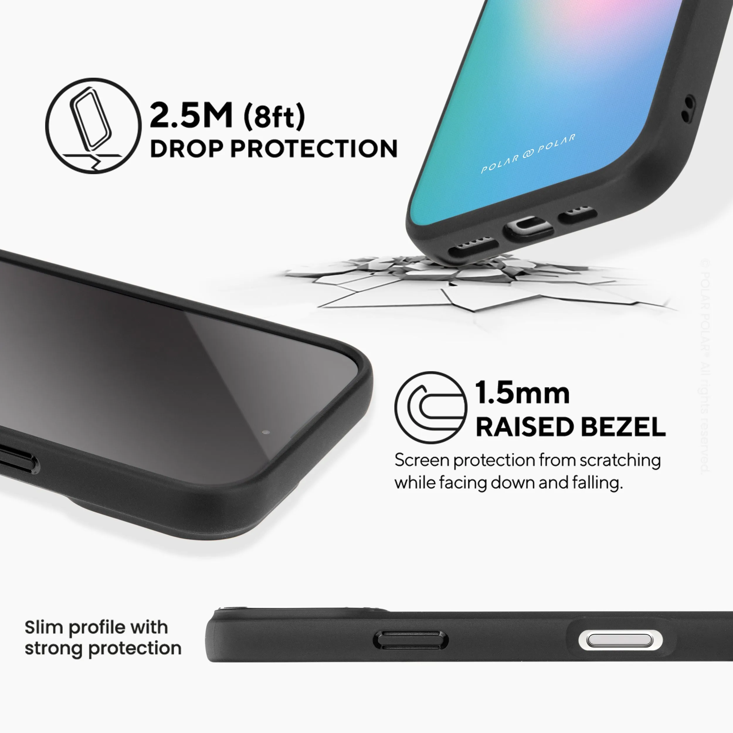Polar Light - iPhone 16 Pro Frosted Black Bumper MagSafe Case