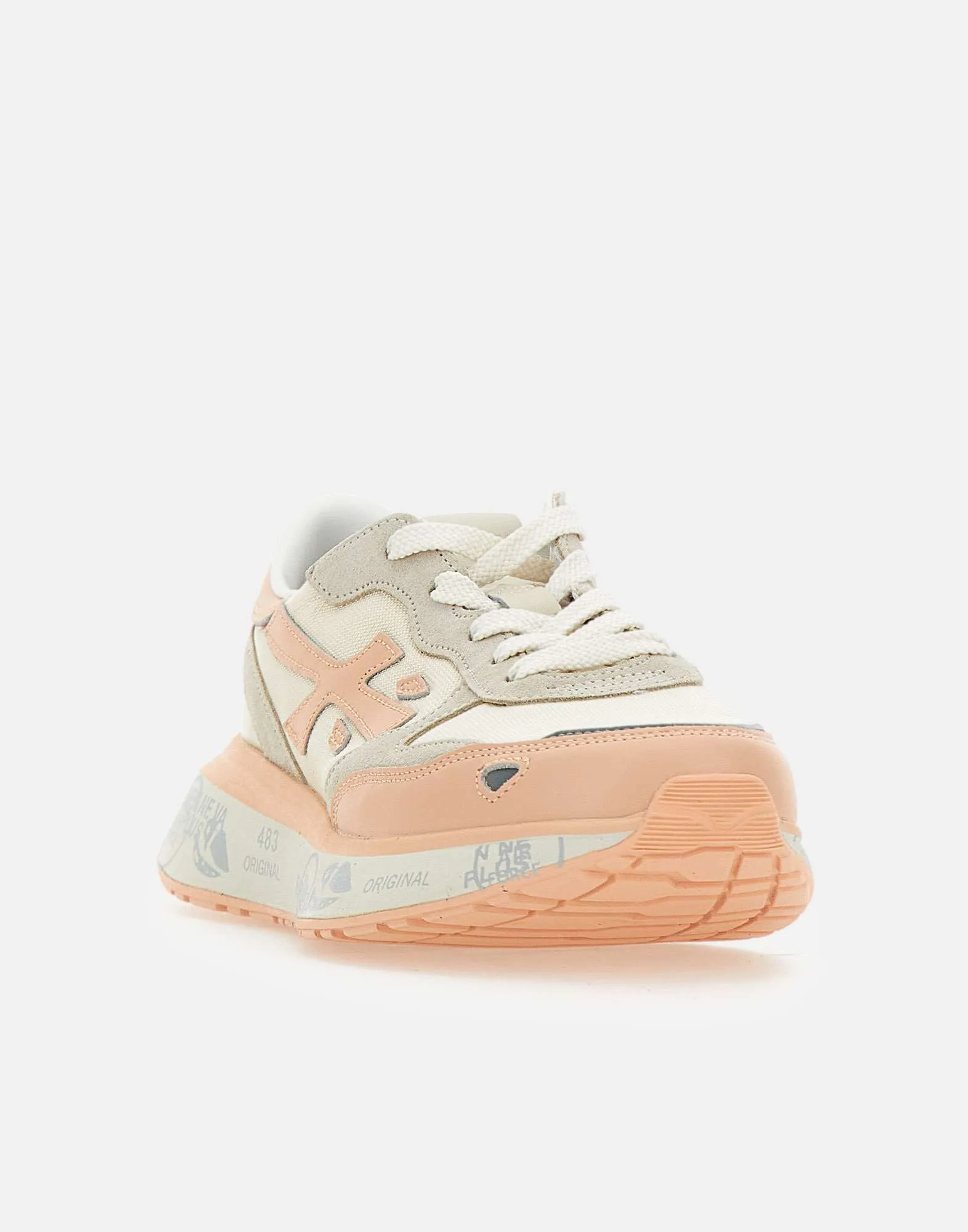 Premiata Lauryn7483 Pink Retro Running Sneakers