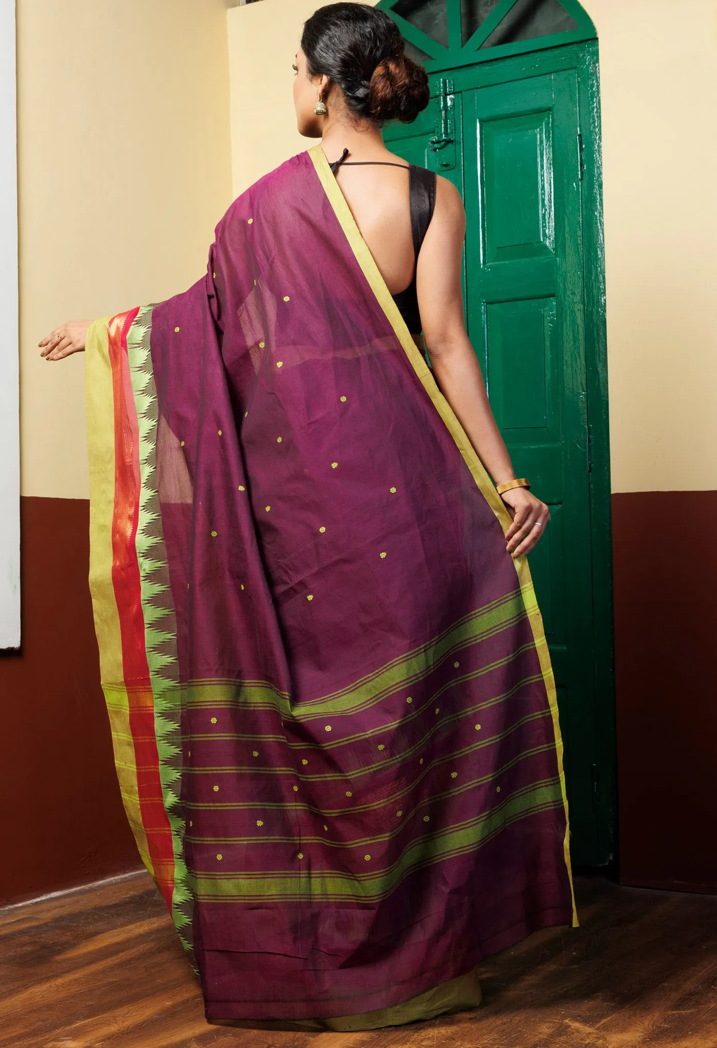 Purple Pure Pavani Handcrafted Kanchi Cotton Saree-UNM76827