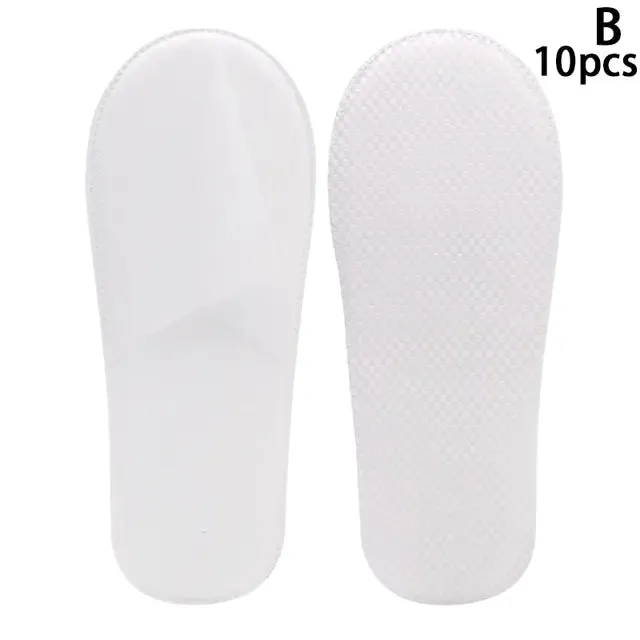 "12 Pairs of Plush Disposable Spa Slippers for Hotels"