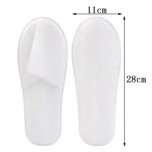 "12 Pairs of Plush Disposable Spa Slippers for Hotels"