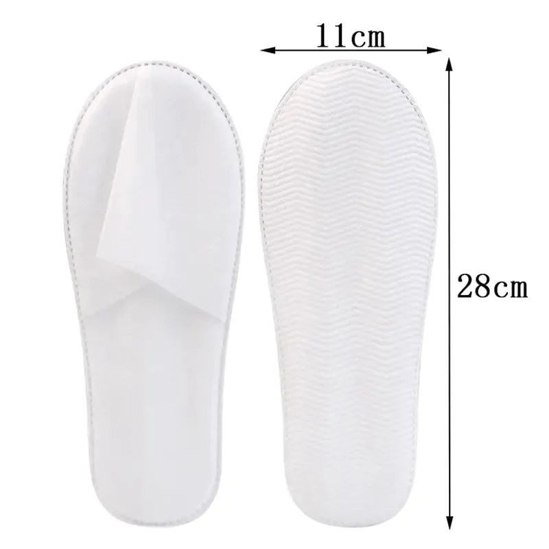 "12 Pairs of Plush Disposable Spa Slippers for Hotels"