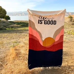 "Life is Good" - Warm Throw - Mexican Blanket - Wholesale