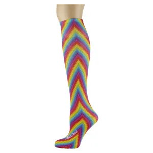 Rainbow Chevron Adult Knee Highs