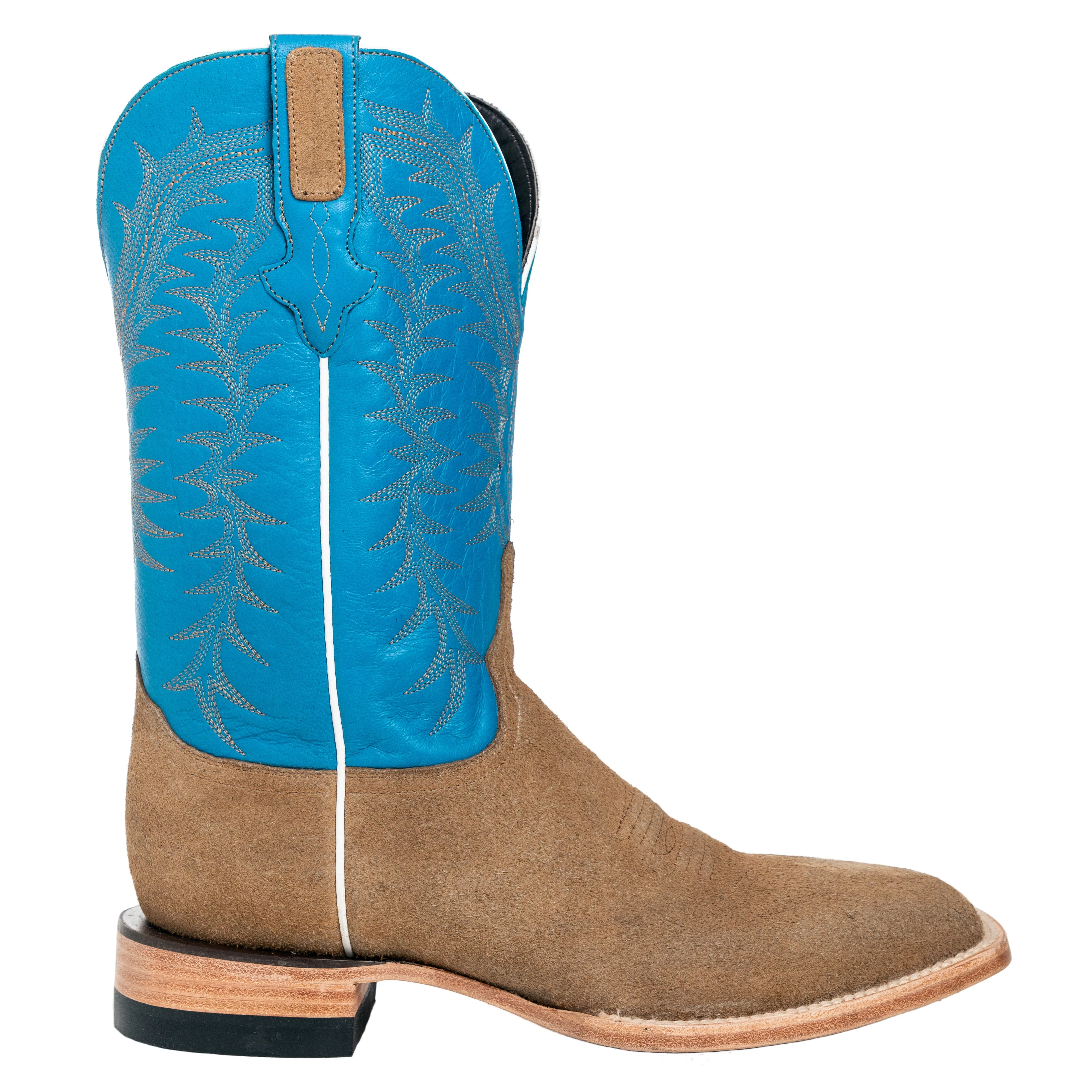 Resistol Boots - Rough Out Suede - Square Toe - Cognac