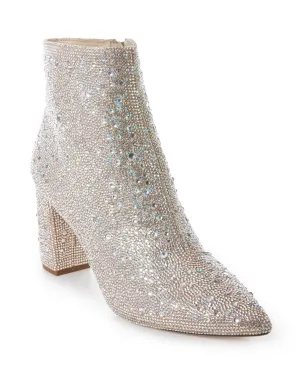 Rhinestone Embellished Bootie Silver