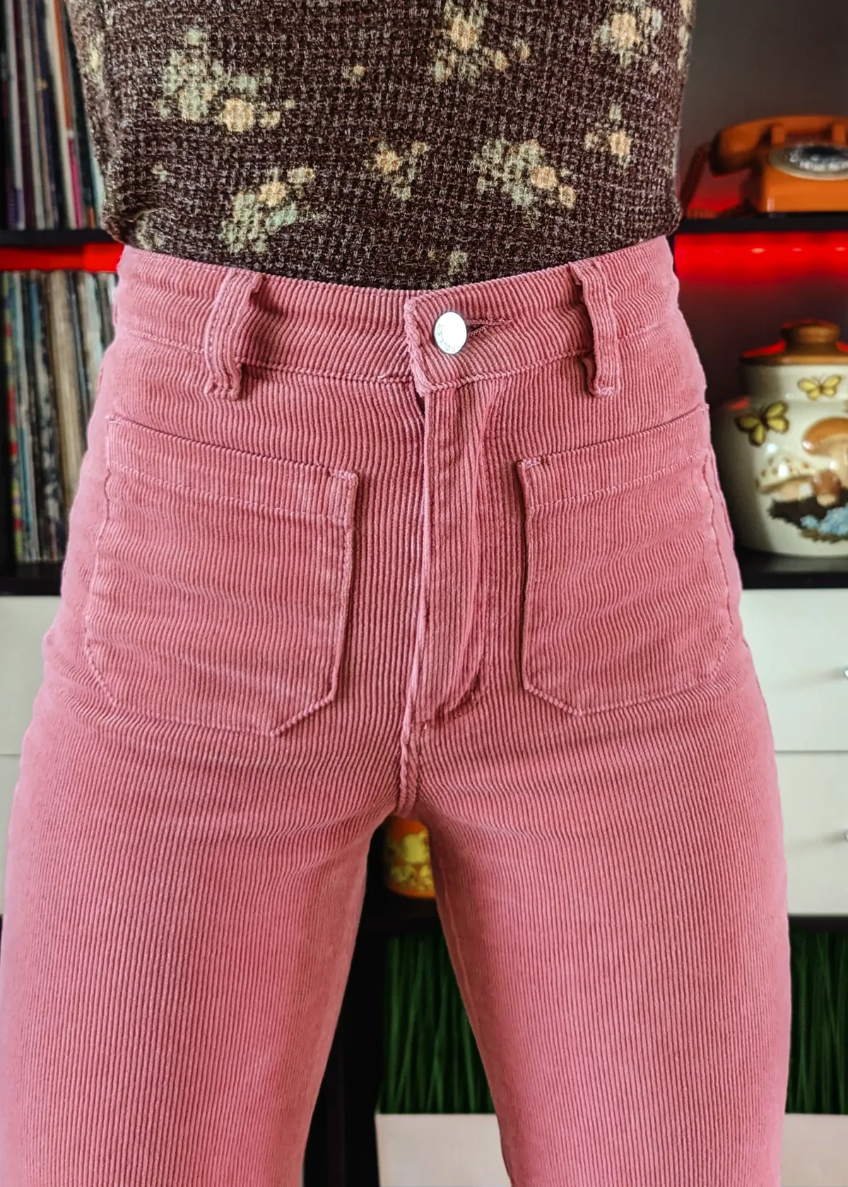 Rose Corduroy Sailor Eastcoast Flares <br><I>almost gone! </I>