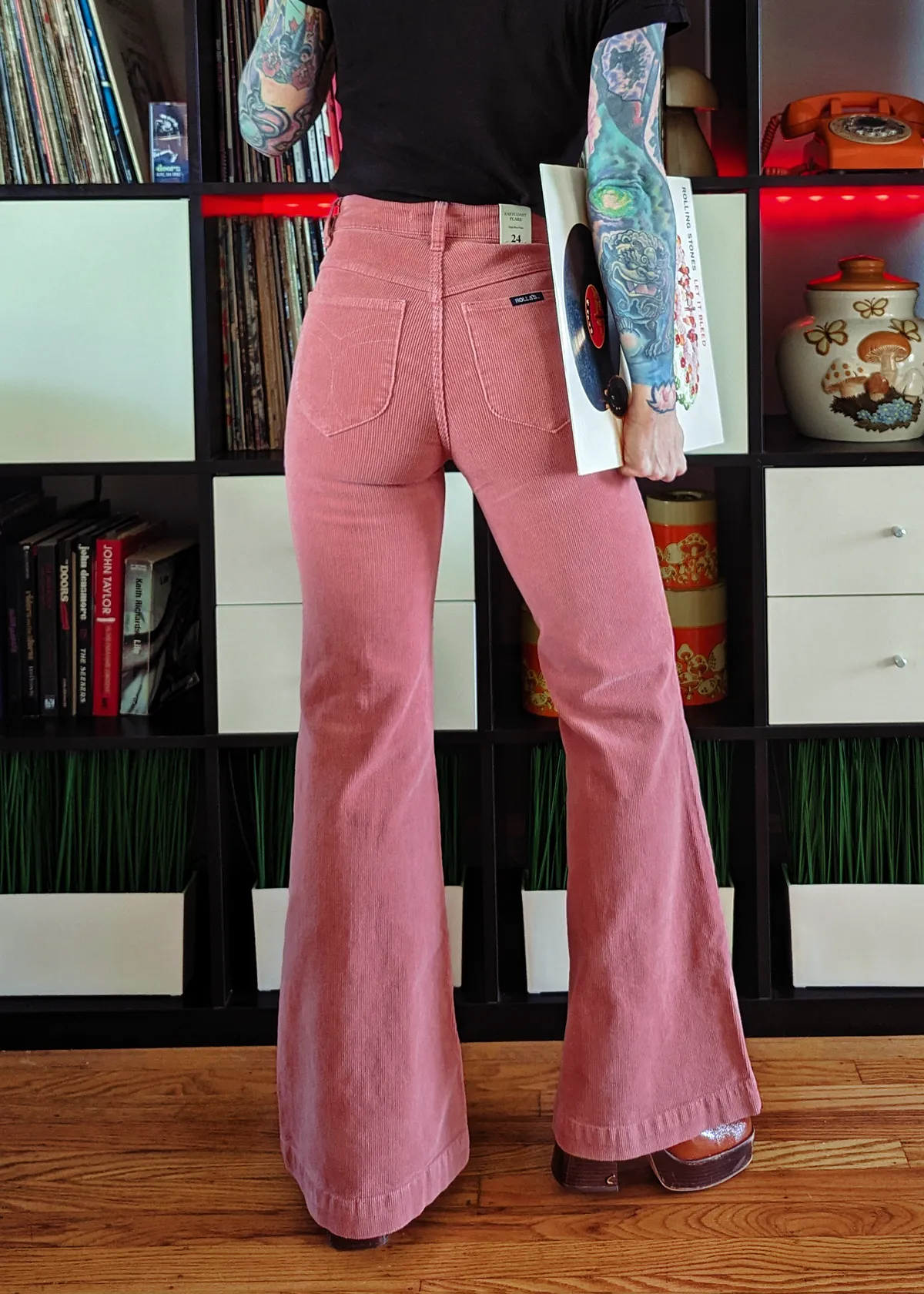Rose Corduroy Sailor Eastcoast Flares <br><I>almost gone! </I>