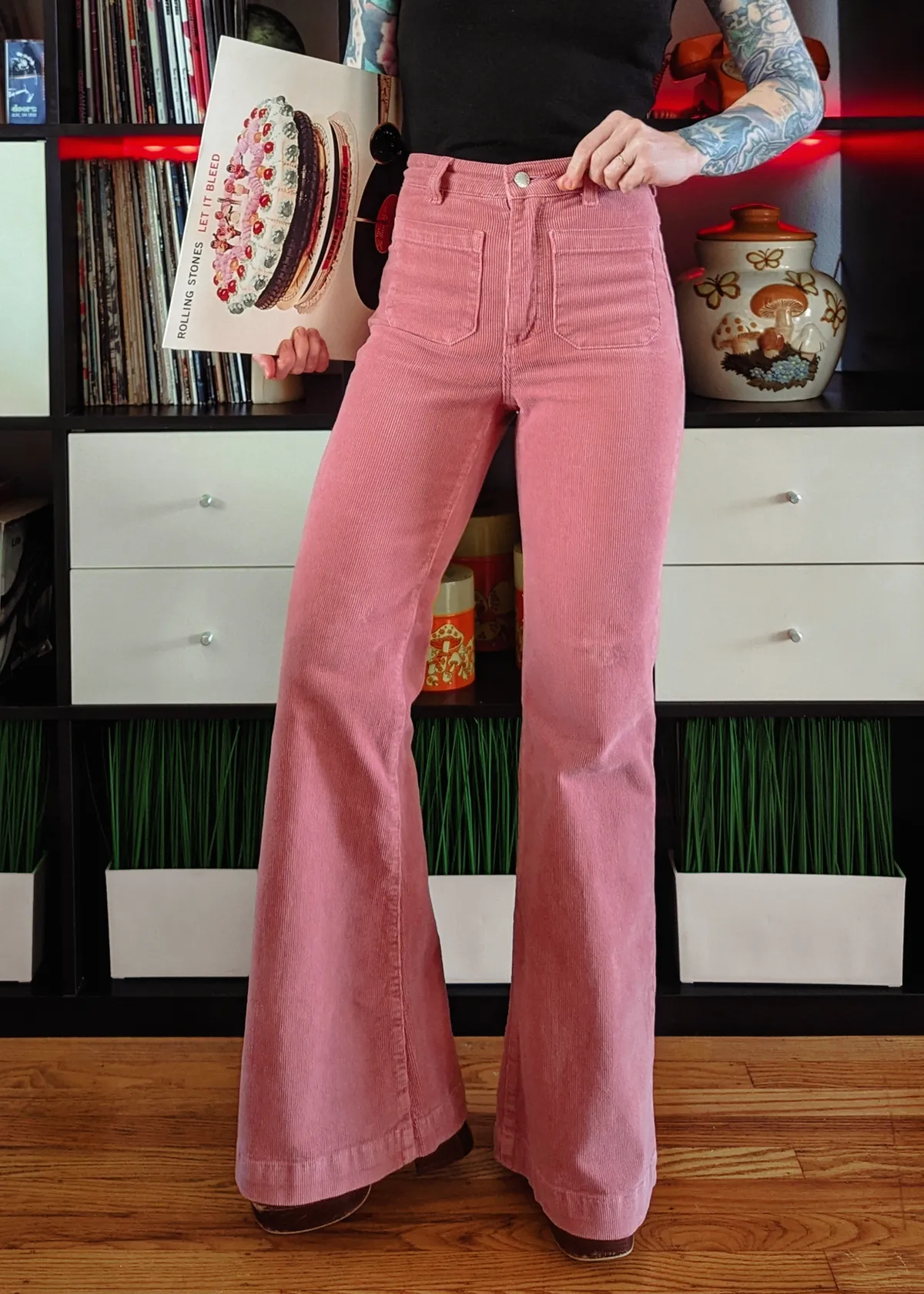 Rose Corduroy Sailor Eastcoast Flares <br><I>almost gone! </I>