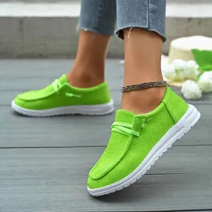 Round Toe Canvas Slip-On Shoes for Comfortable Everyday Wear