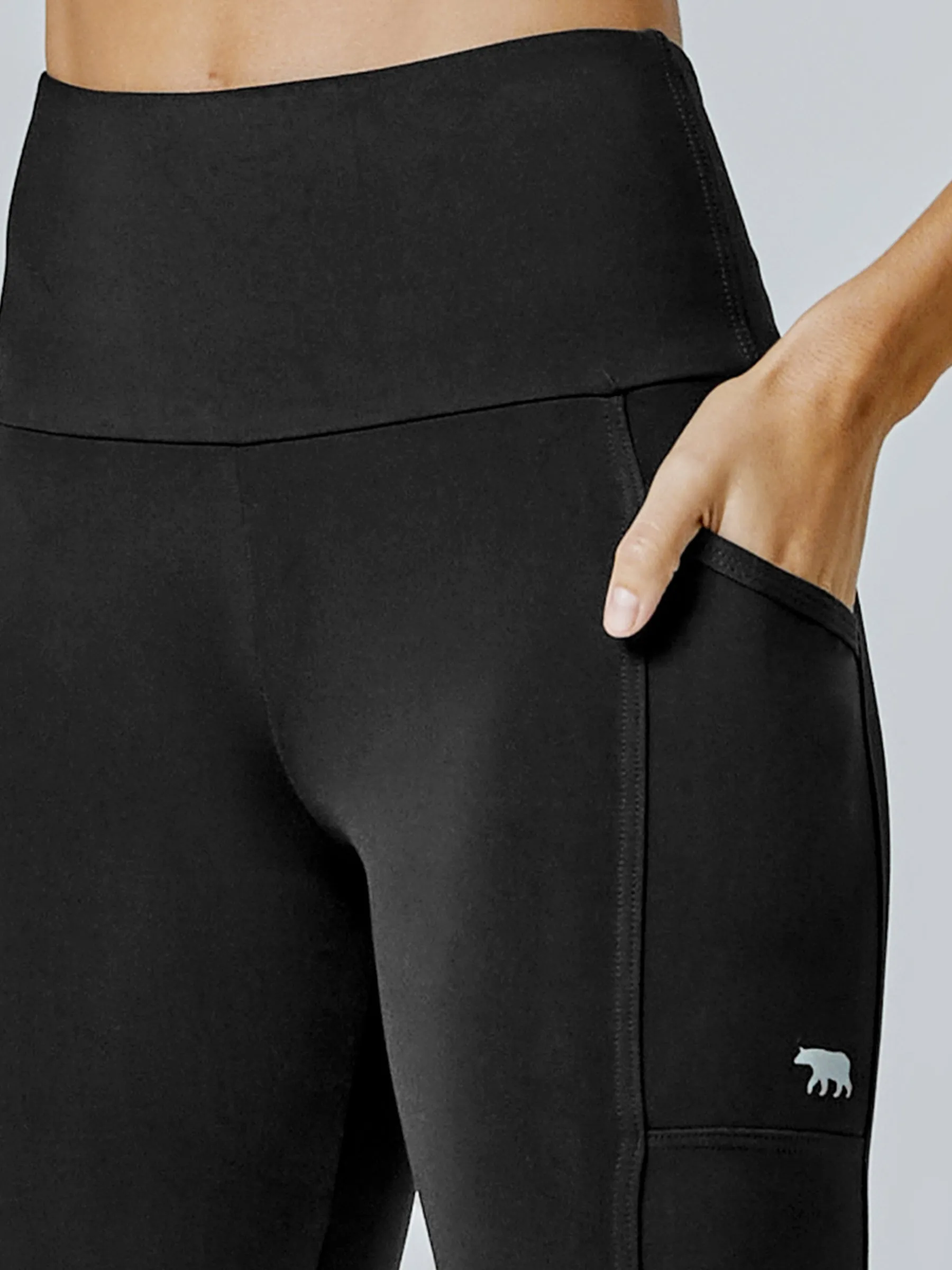Running Bare Power Moves Ab-Waist Tight 28" - Black