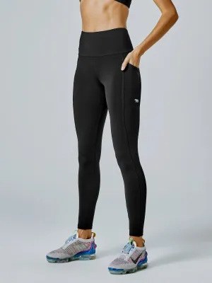 Running Bare Power Moves Ab-Waist Tight 28" - Black