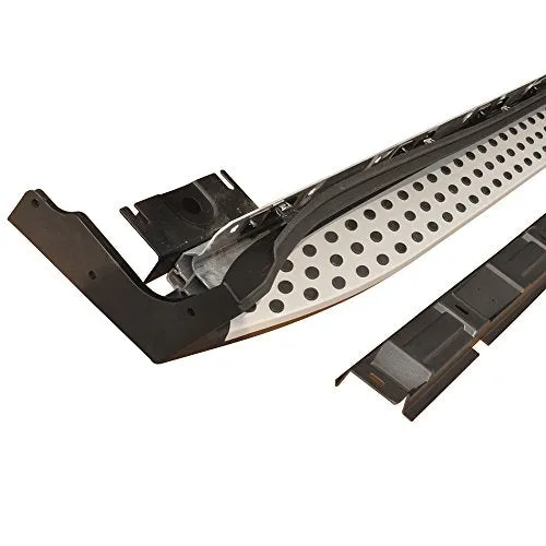 Running Board Compatible With 2007-2013 Mercedes Benz X164 GL-class, Factory Style Aluminum Black & Silver Side Step Bars Extensions by IKON MOTORSPORTS, 2008 2009 2010 2011