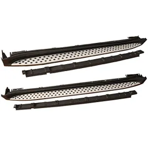 Running Board Compatible With 2007-2013 Mercedes Benz X164 GL-class, Factory Style Aluminum Black & Silver Side Step Bars Extensions by IKON MOTORSPORTS, 2008 2009 2010 2011