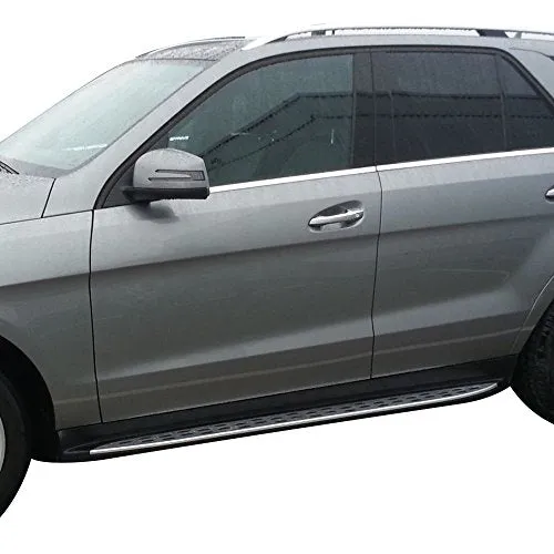 Running Board Compatible With 2007-2013 Mercedes Benz X164 GL-class, Factory Style Aluminum Black & Silver Side Step Bars Extensions by IKON MOTORSPORTS, 2008 2009 2010 2011