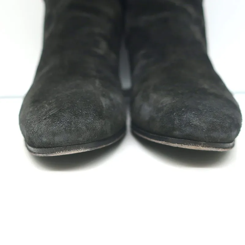 Saint Laurent Blake Jodhpur Ankle Boots Black Suede Size 37