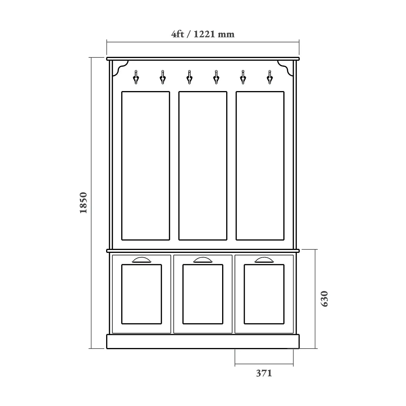 Shaker Boot Room Storage Bench with Drawers