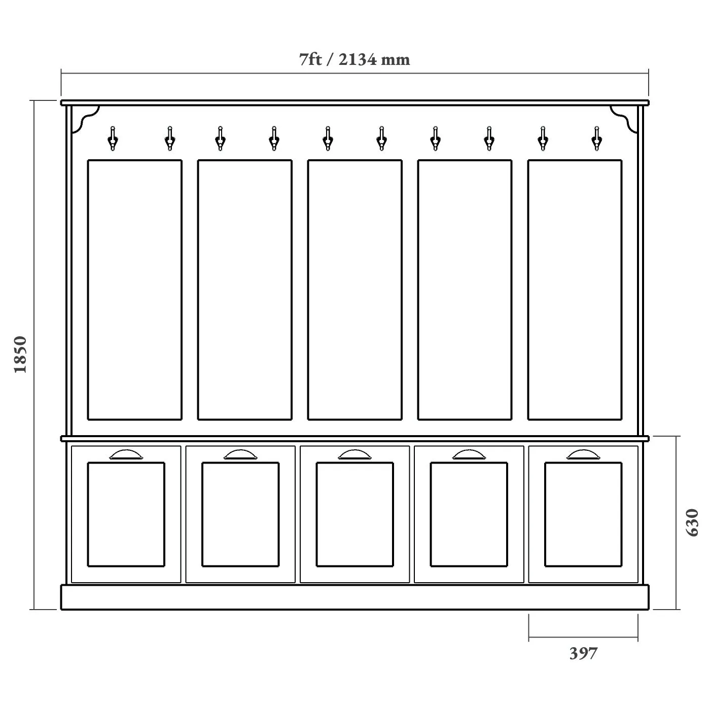 Shaker Boot Room Storage Bench with Drawers
