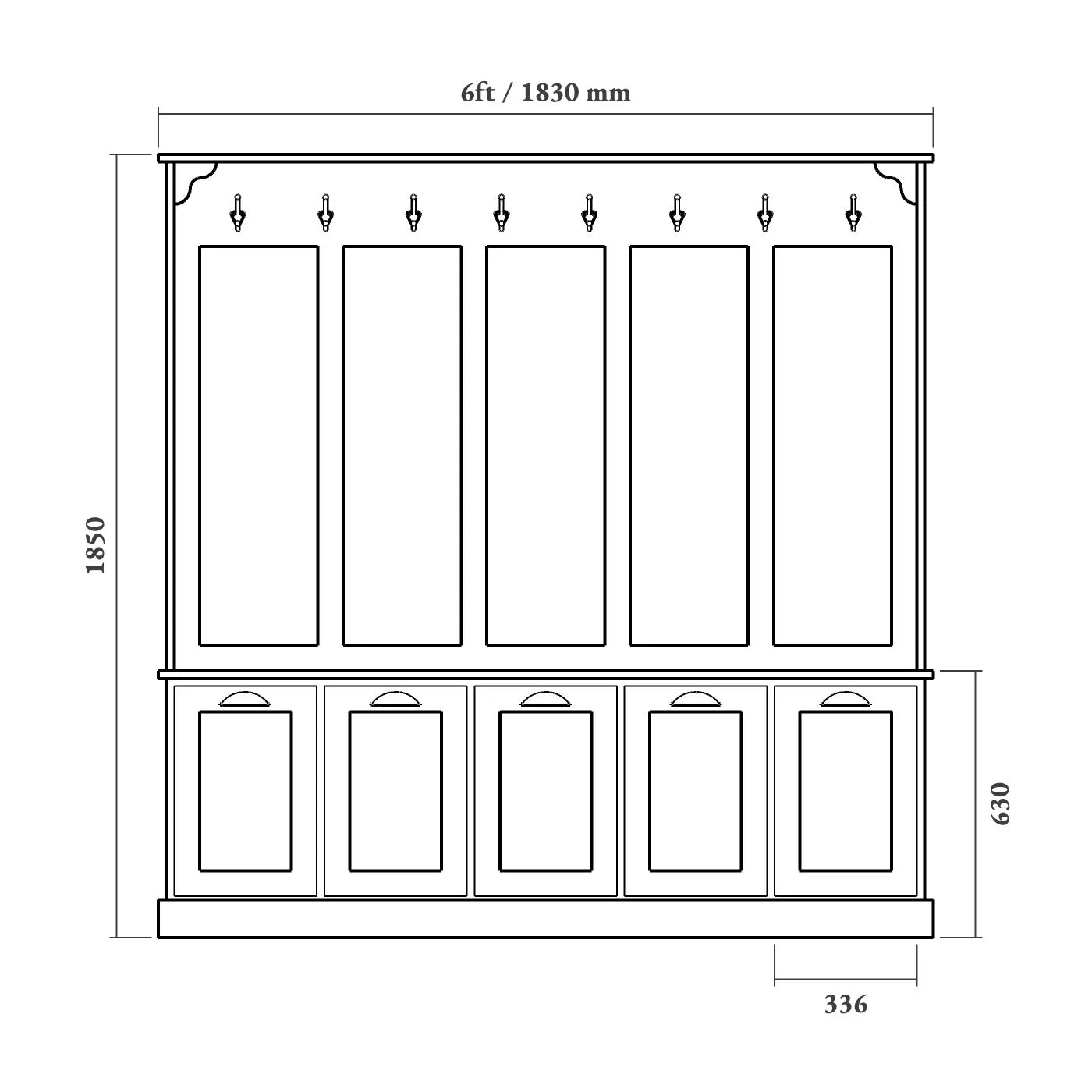 Shaker Boot Room Storage Bench with Drawers