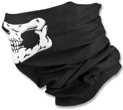 Skull Tubular Mask,Seamless Multi Function Skull Tube Tubular Half Face Mask Headwear Bandana Motorcycle Scarf Face Neck Warmer Black(1 Pack)