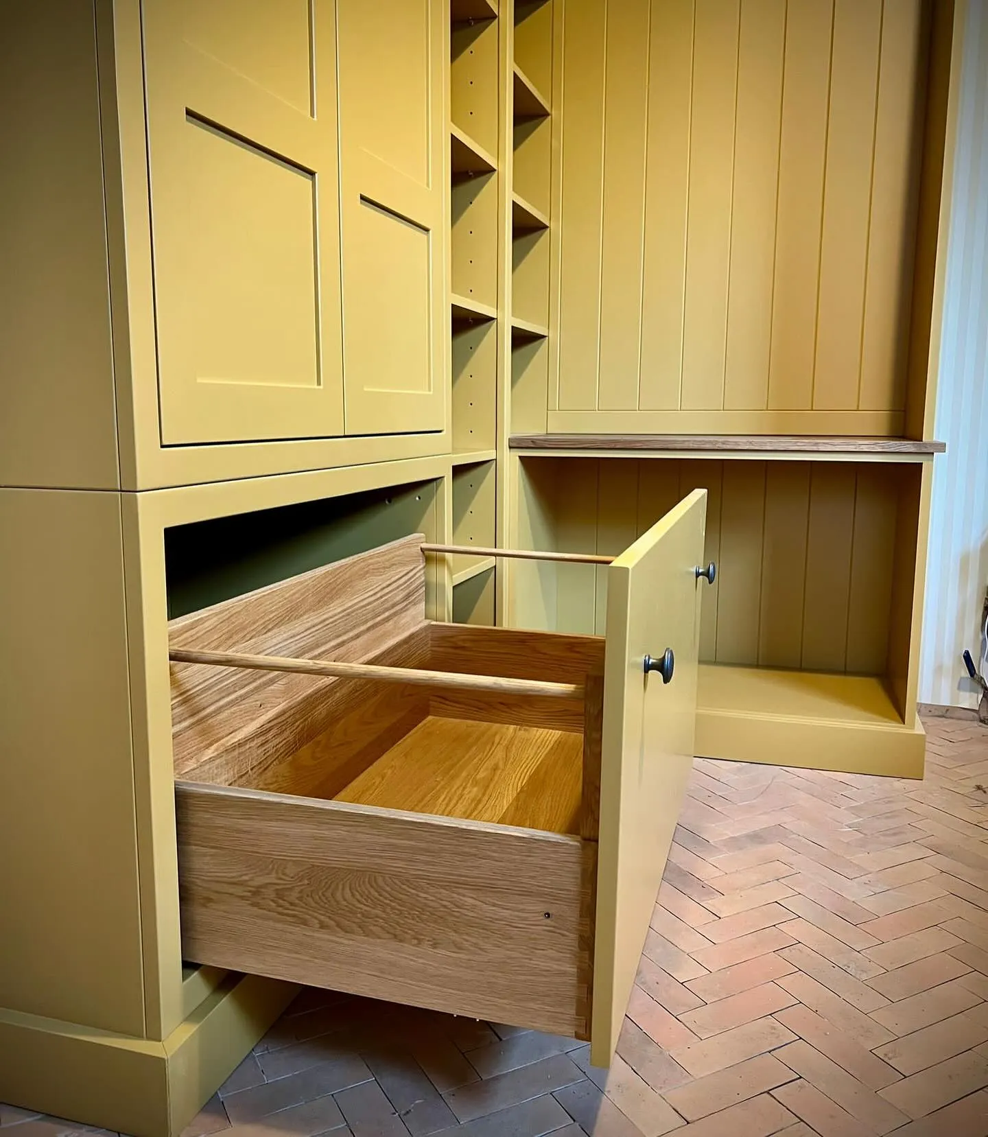 Small Corner Boot Room Bench with Drawer