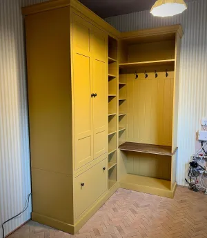 Small Corner Boot Room Bench with Drawer