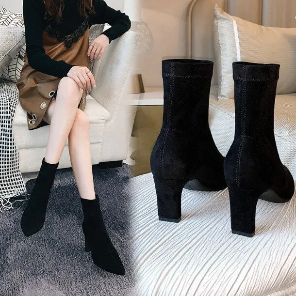Small Size Pointy Slip On Boots BS395