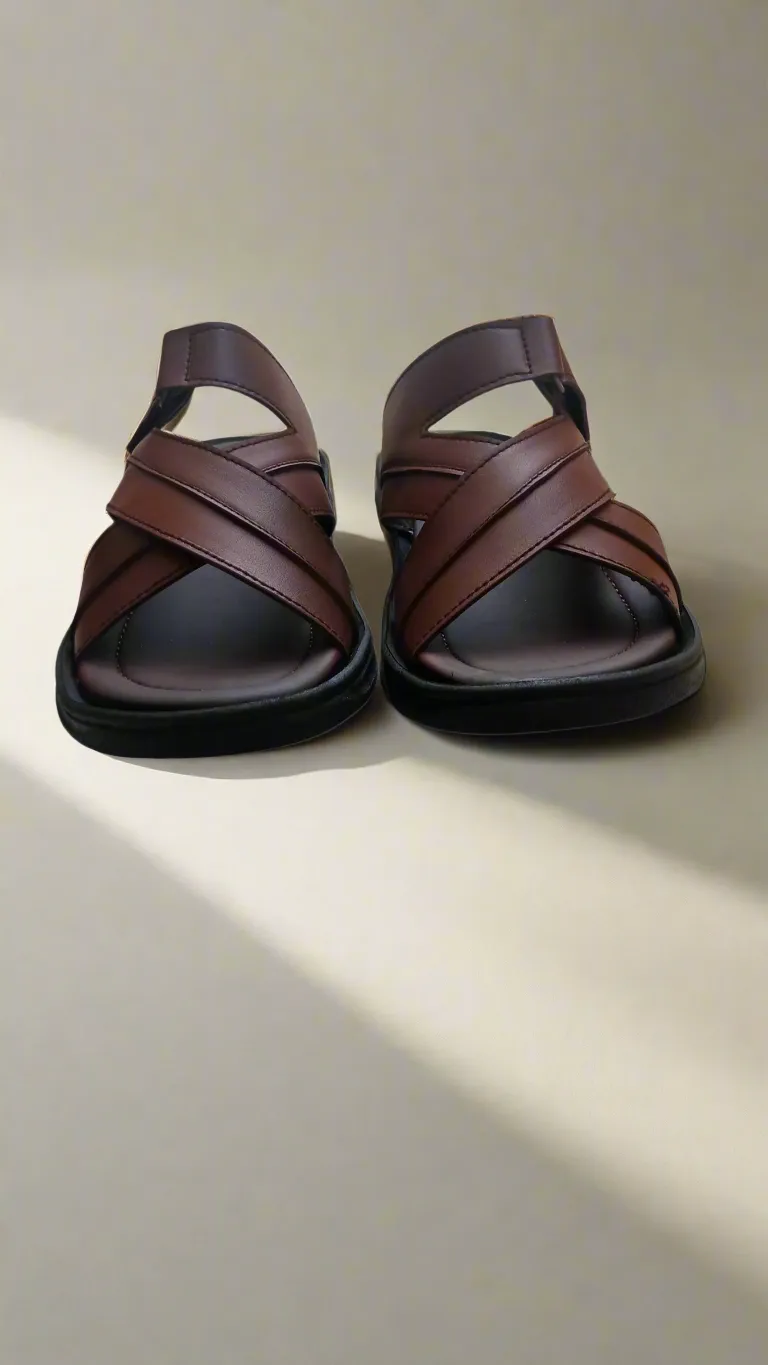 Soft Sole Stylish Slippers  - Brown - SS 001