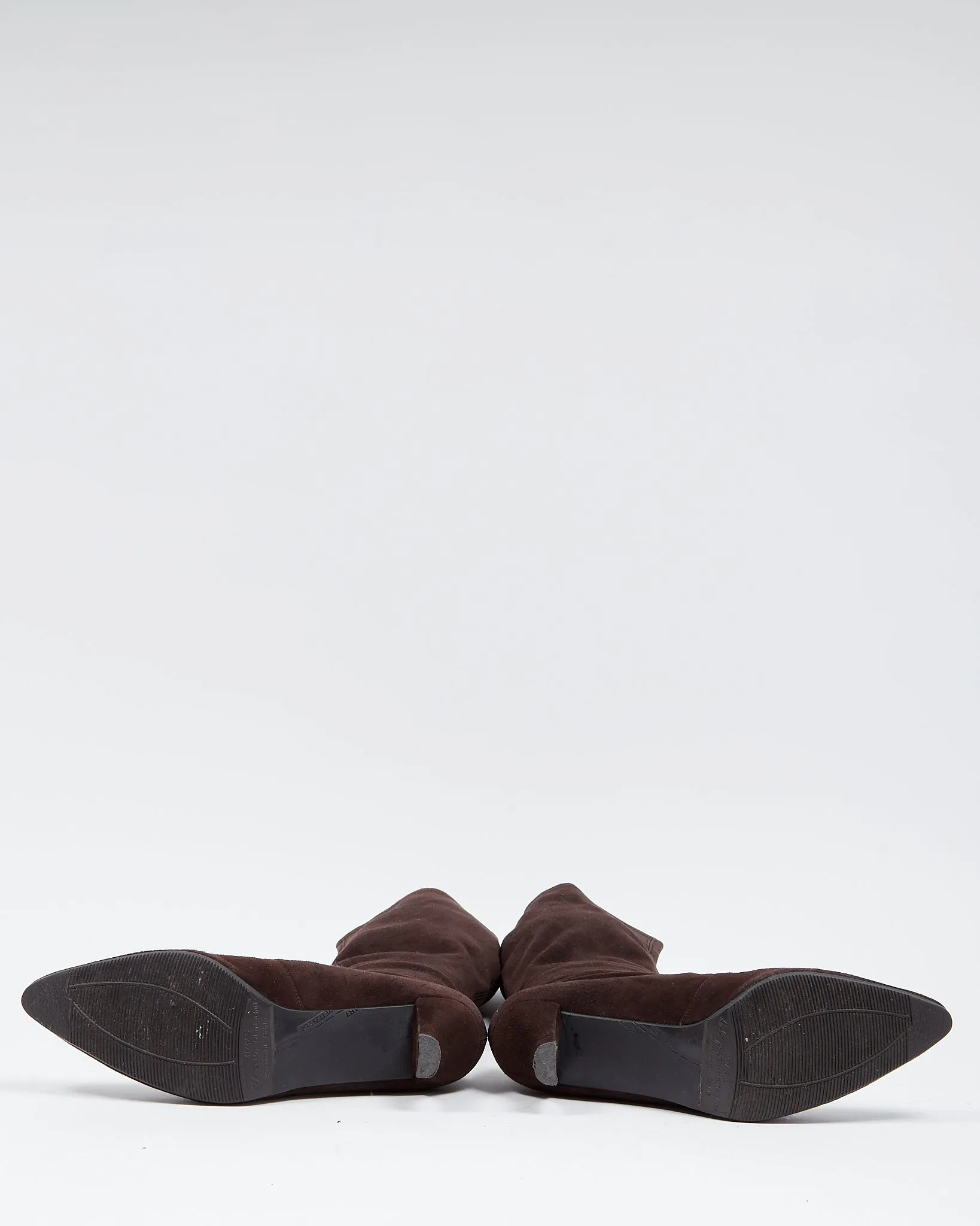 Stuart Weitzman Dark Brown Suede Kitten Heel Boots - 39