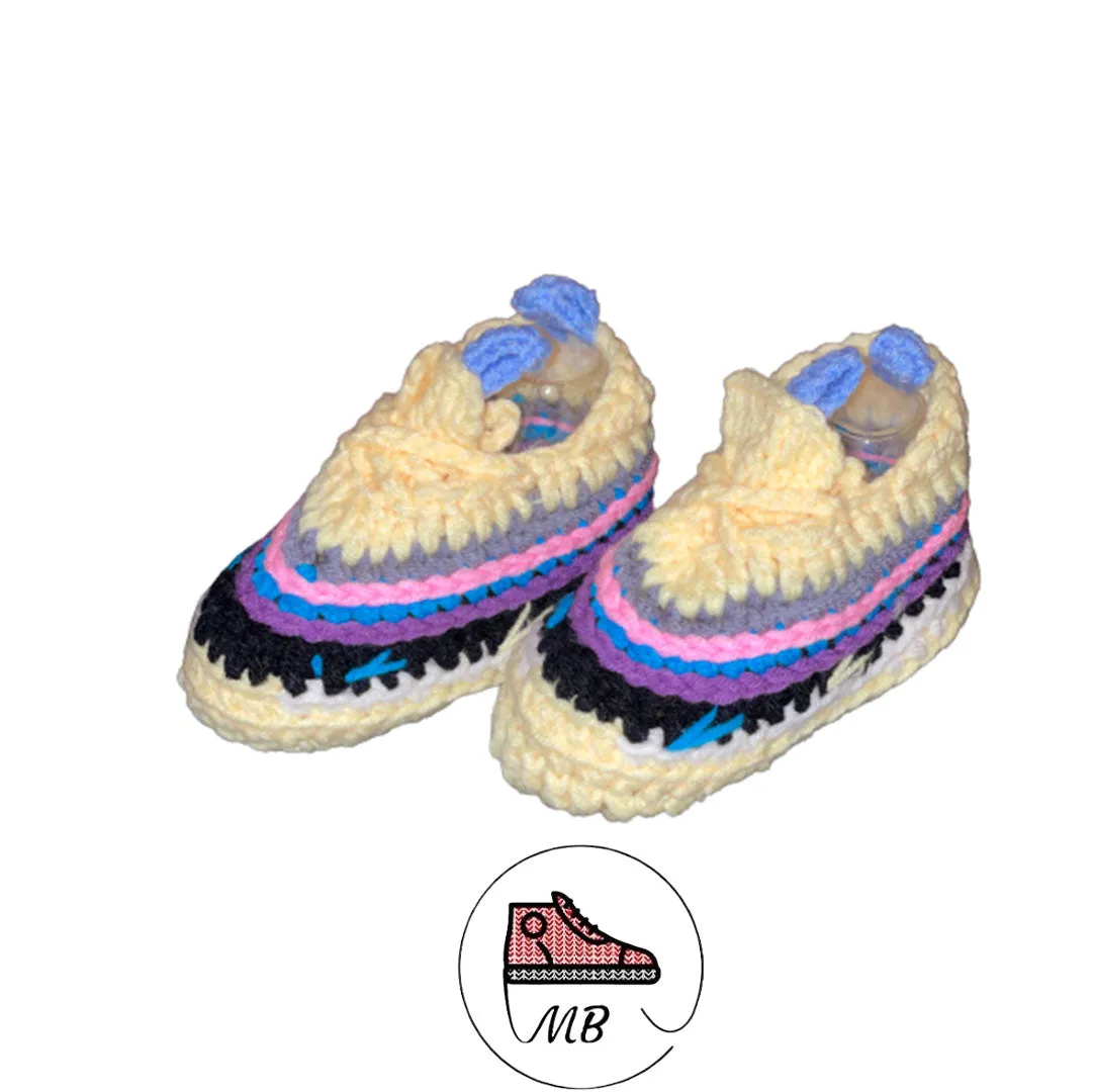 Stylish Knit Mumybuddy Sneakers For Infants - Yellow, Blue, Pink, Purple