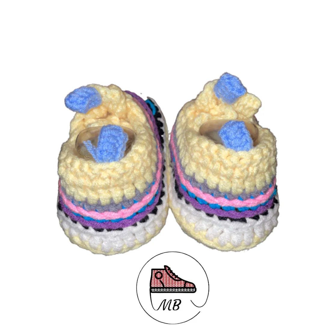 Stylish Knit Mumybuddy Sneakers For Infants - Yellow, Blue, Pink, Purple