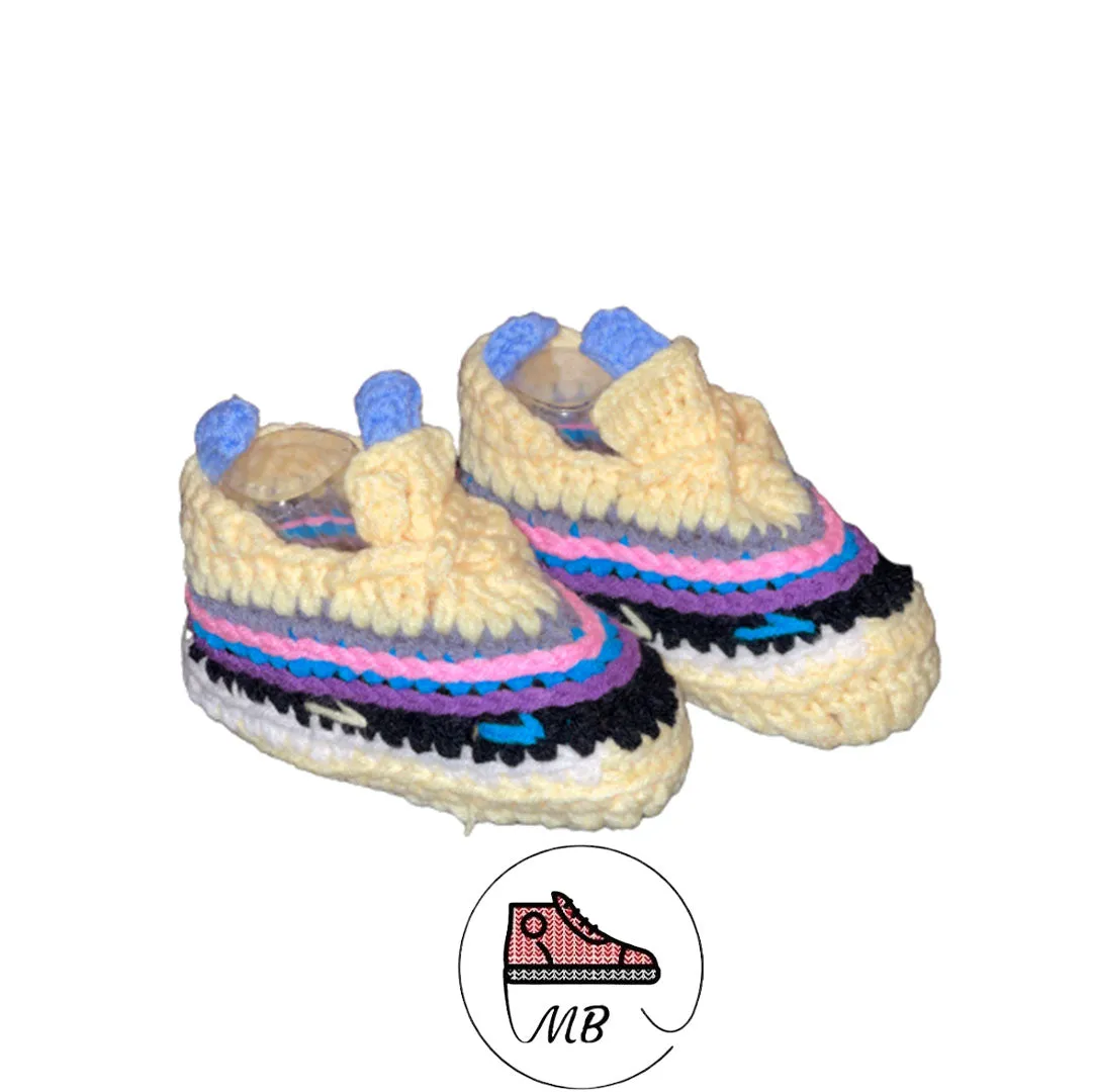 Stylish Knit Mumybuddy Sneakers For Infants - Yellow, Blue, Pink, Purple