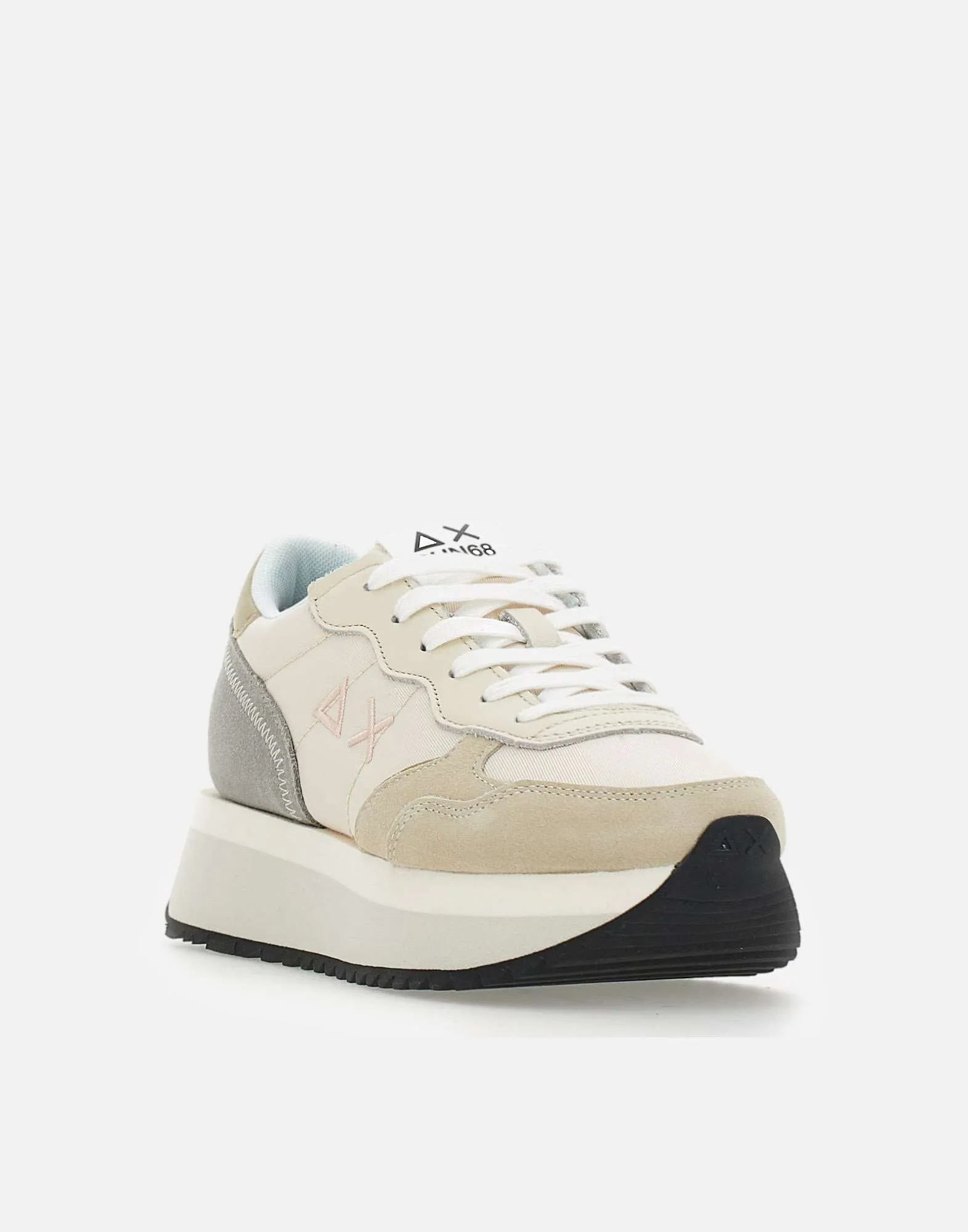 Sun68 Big Ally White Platform Sneakers