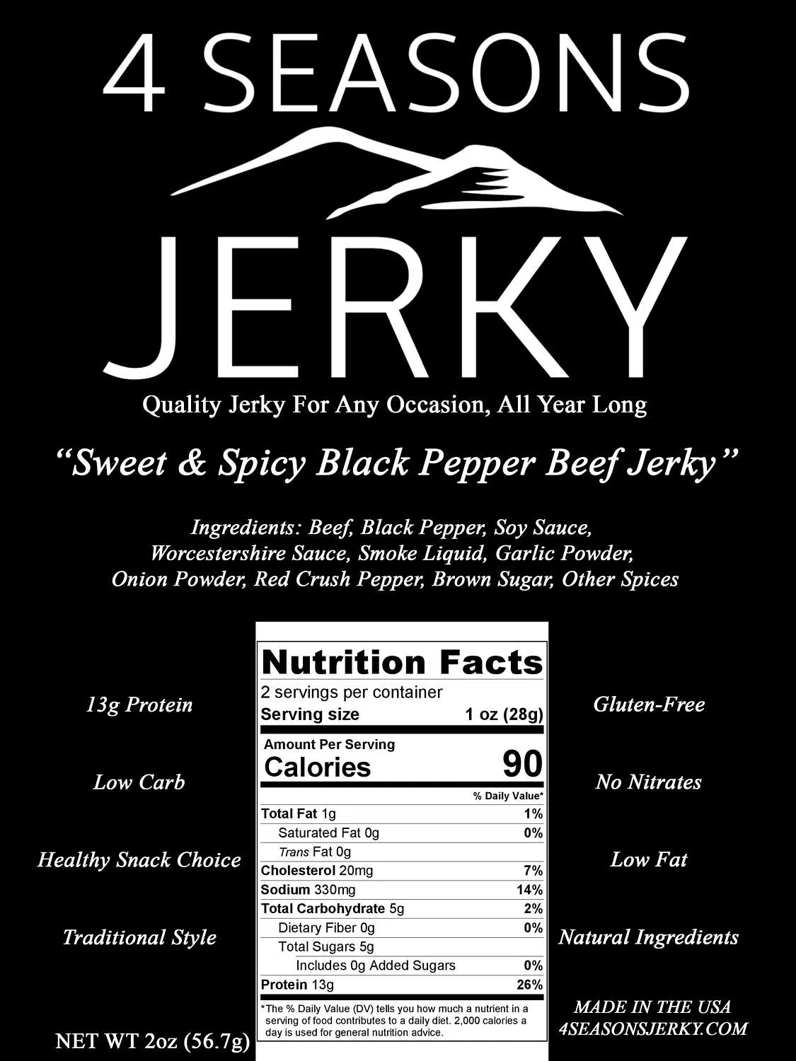 Sweet And Spicy Black Pepper Beef Jerky