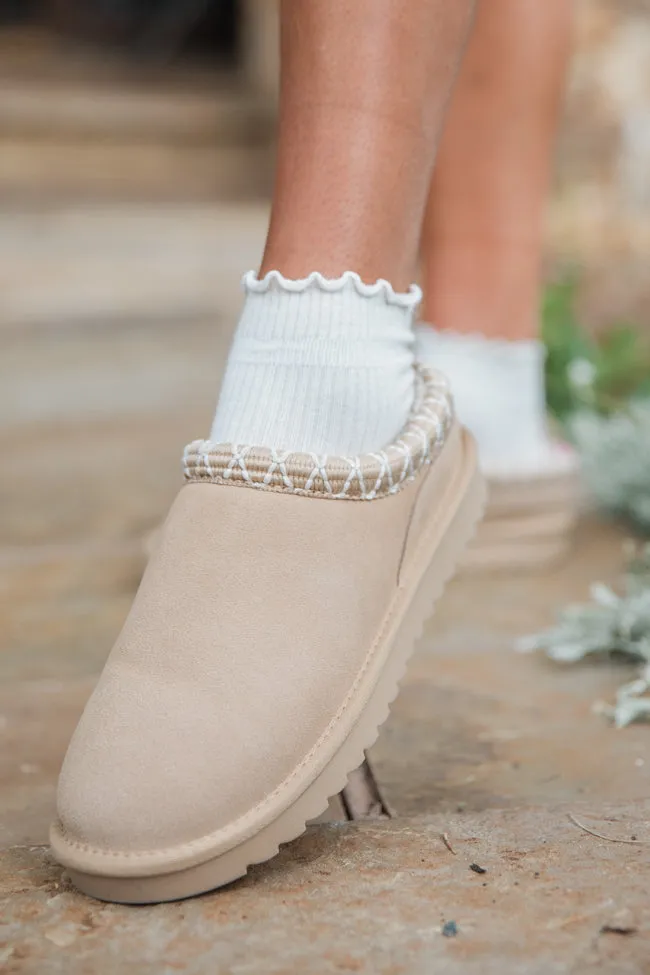 Sydney Light Beige Short Slip-On Booties SALE