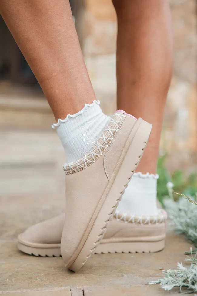 Sydney Light Beige Short Slip-On Booties SALE